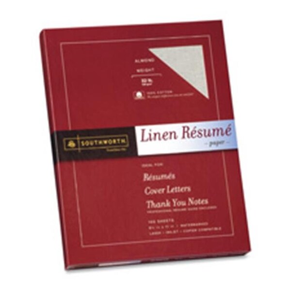 Southworth Co mpany SOURD18ACFLN Resume Paper- Linen- 32 lb- 8-.50in.x11in.- Almond SOURD18ACFLN - main